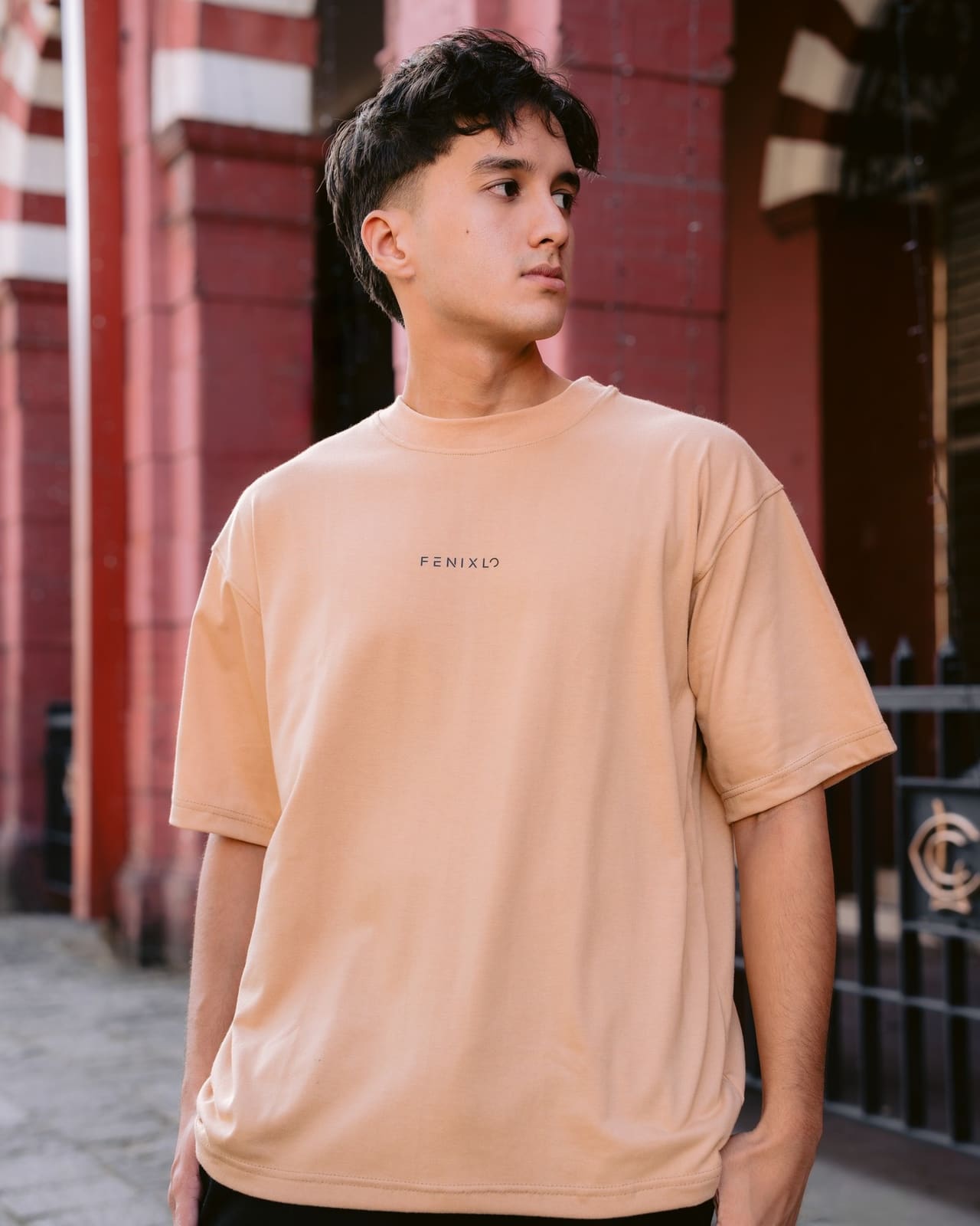 FENIXLO beige crew neck tee