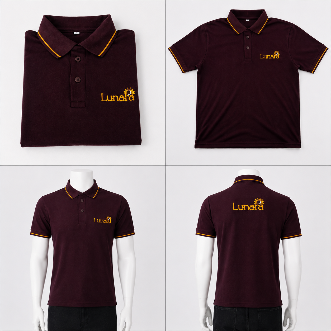 Lunara maroon polo