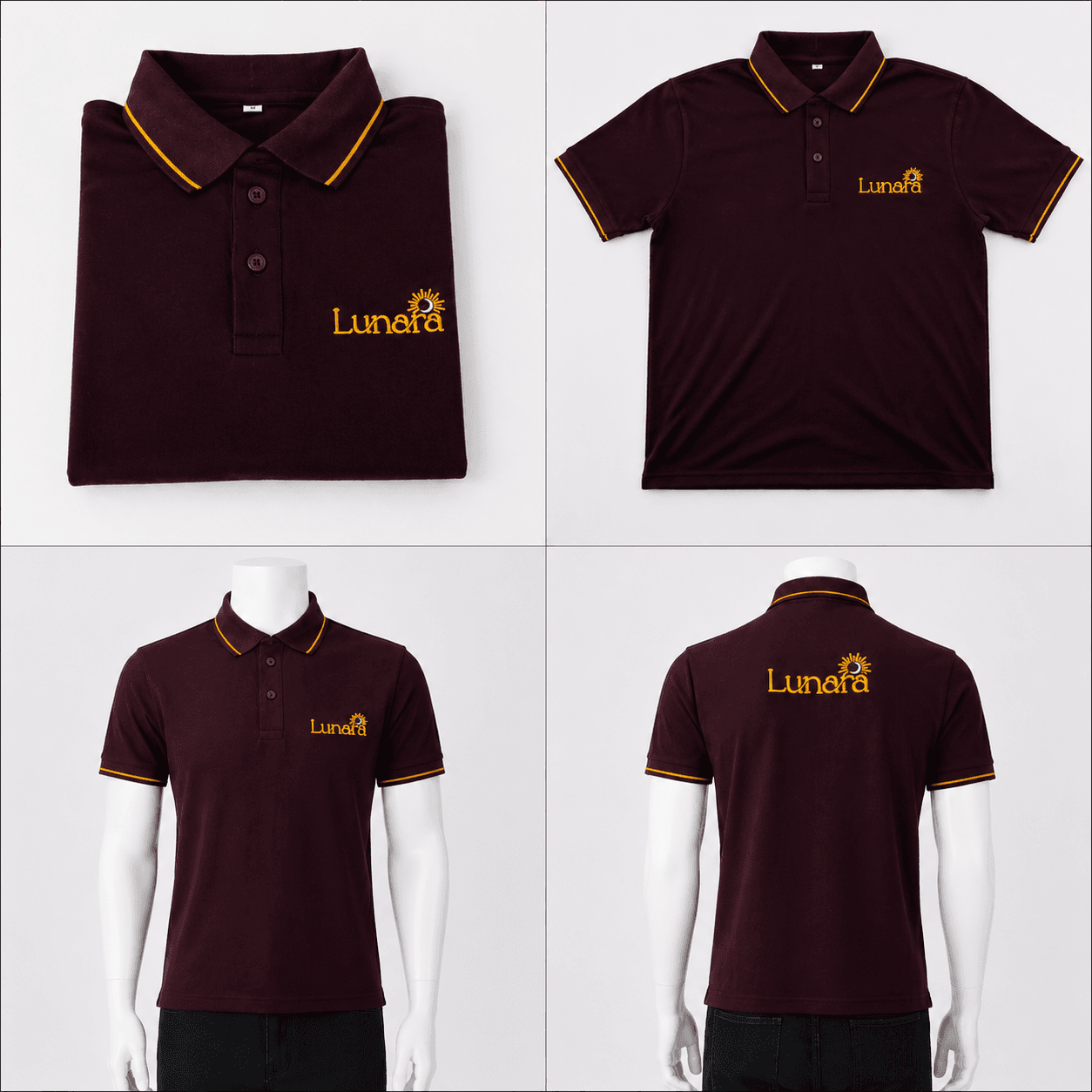 Lunara maroon polo