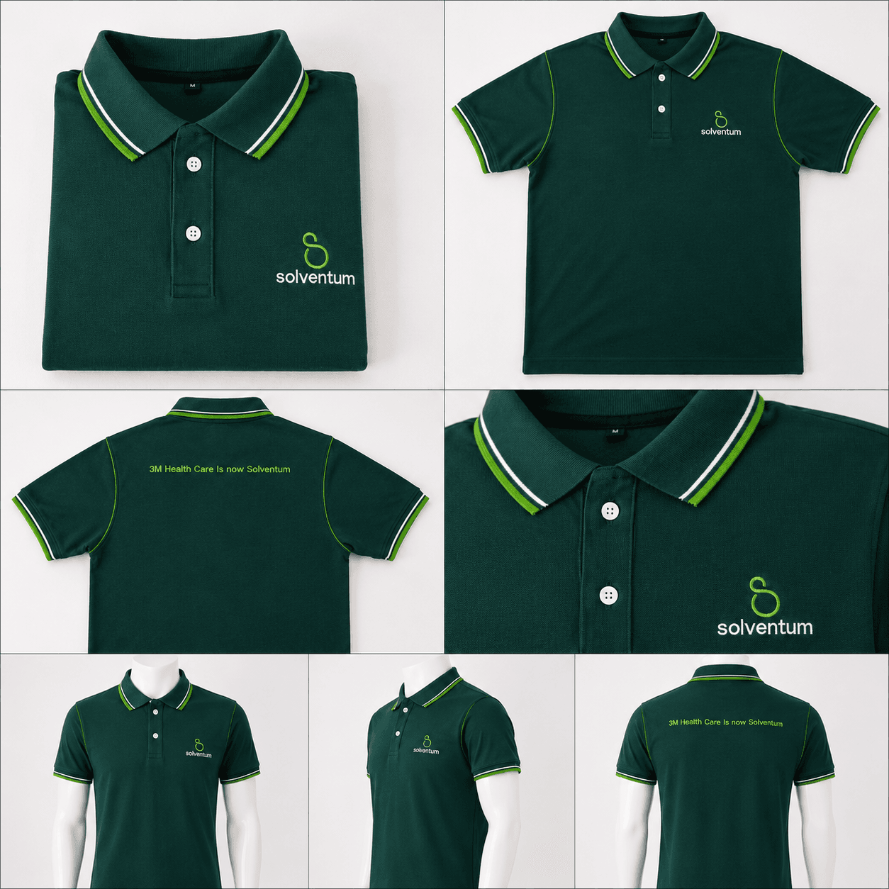 Solventum green corporate polo