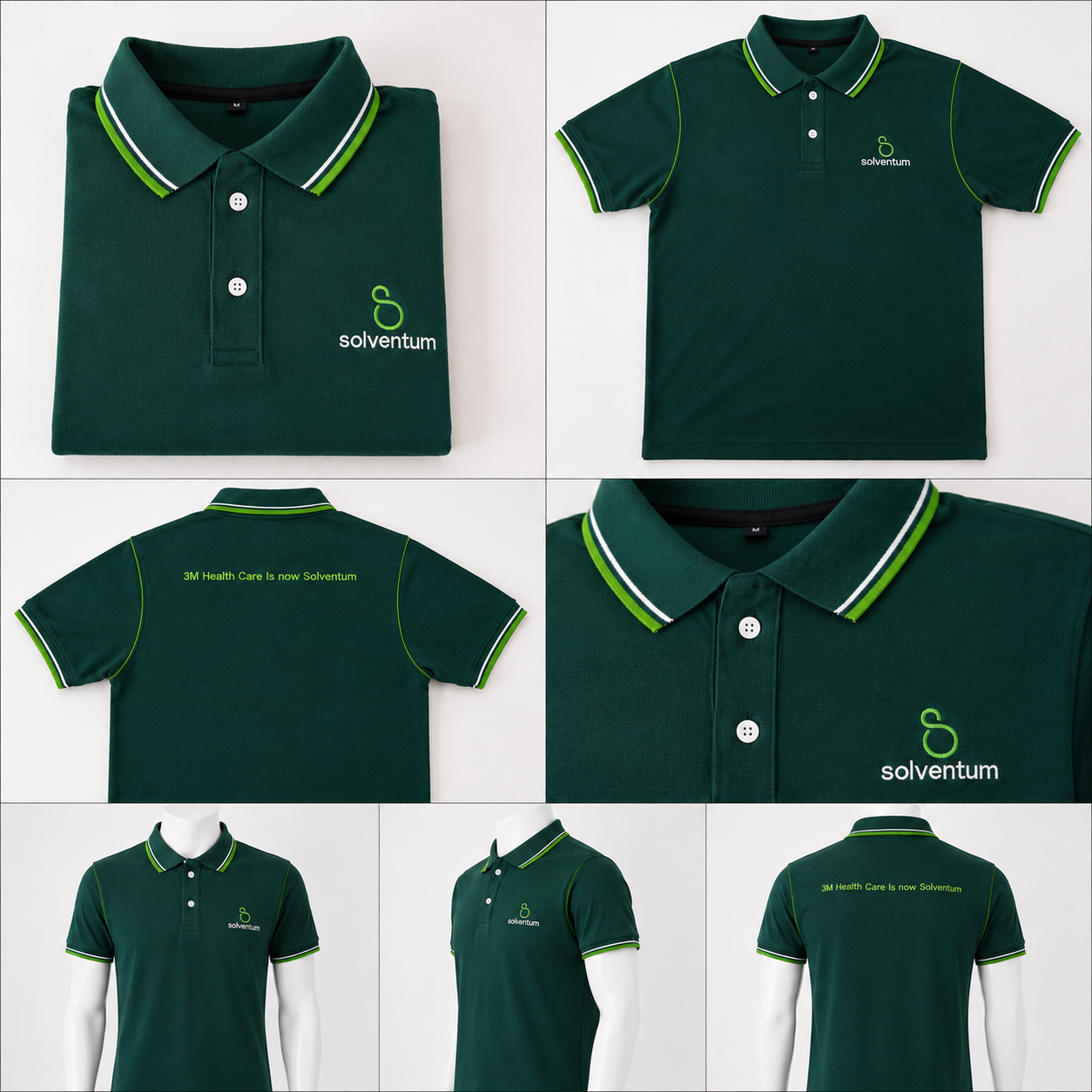Solventum green corporate polo
